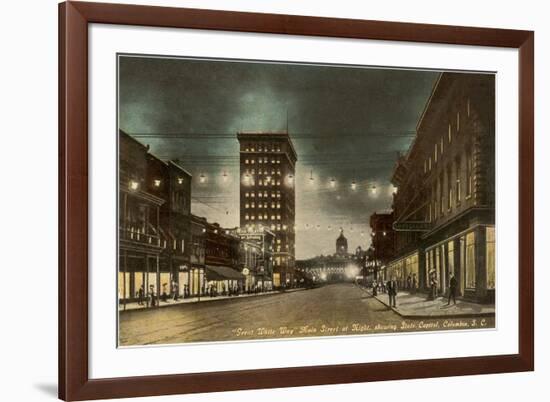 Night, Main Street, Columbia, South Carolina-null-Framed Premium Giclee Print