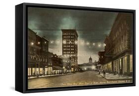 Night, Main Street, Columbia, South Carolina-null-Framed Stretched Canvas