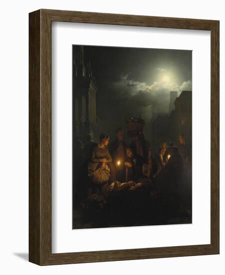 Night Market in Antwerp-Petrus van Schendel-Framed Giclee Print