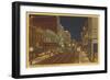 Night, Market Street, Harrisburg, Pennsylvania-null-Framed Art Print