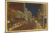 Night, Market Street, Harrisburg, Pennsylvania-null-Mounted Art Print