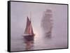 Night Mists-Montague Dawson-Framed Stretched Canvas