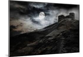 Night, Moon And Dark Fortress-fotosutra.com-Mounted Poster