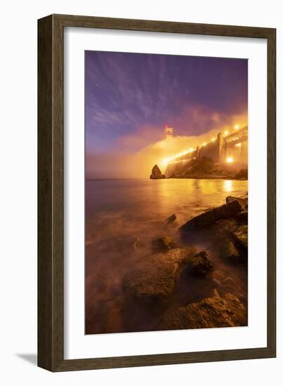 Night Moves at Golden Gate, San Francisco Bay, Bridge and Fog-Vincent James-Framed Photographic Print