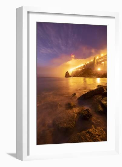 Night Moves at Golden Gate, San Francisco Bay, Bridge and Fog-Vincent James-Framed Photographic Print
