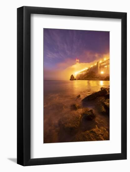 Night Moves at Golden Gate, San Francisco Bay, Bridge and Fog-Vincent James-Framed Photographic Print