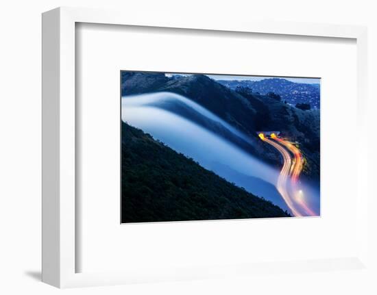 Night Moves - Evening Lights and Fog Flow Over Marin California Hills-Vincent James-Framed Photographic Print