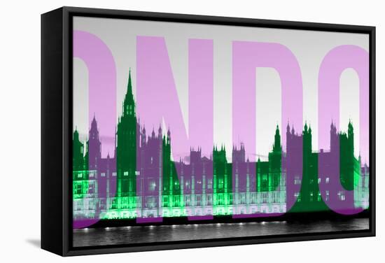 Night Neon London-Gail Peck-Framed Stretched Canvas