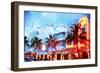 Night Ocean Drive - In the Style of Oil Painting-Philippe Hugonnard-Framed Giclee Print