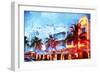 Night Ocean Drive - In the Style of Oil Painting-Philippe Hugonnard-Framed Giclee Print