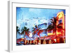 Night Ocean Drive - In the Style of Oil Painting-Philippe Hugonnard-Framed Giclee Print