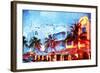 Night Ocean Drive - In the Style of Oil Painting-Philippe Hugonnard-Framed Giclee Print