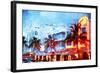 Night Ocean Drive - In the Style of Oil Painting-Philippe Hugonnard-Framed Giclee Print