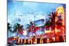 Night Ocean Drive - In the Style of Oil Painting-Philippe Hugonnard-Mounted Giclee Print