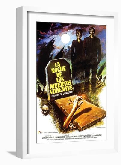 Night of the Living Dead, (aka La Noche De Los Muertos Vivientes), Spanish Poster Art, 1968-null-Framed Art Print