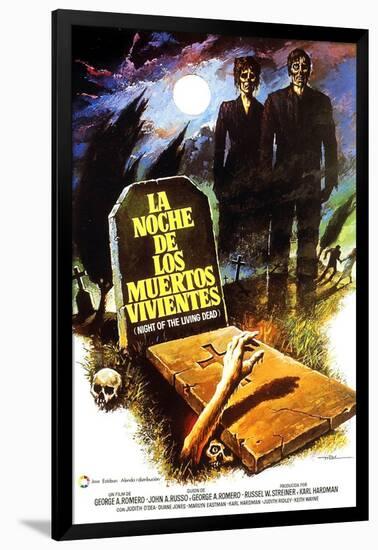 Night of the Living Dead, (aka La Noche De Los Muertos Vivientes), Spanish Poster Art, 1968-null-Framed Art Print