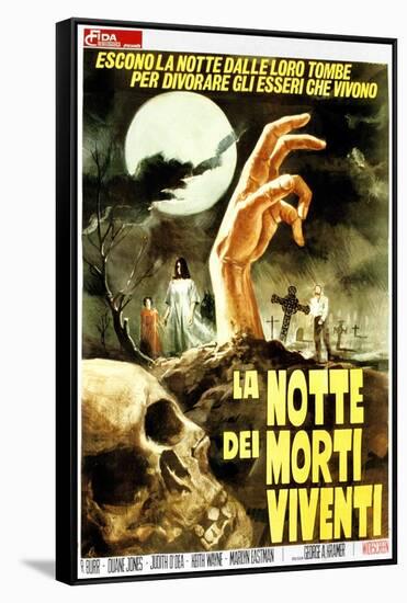 Night of the Living Dead, (aka La Notte Dei Morti Viventi), Italian Poster Art, 1968-null-Framed Stretched Canvas