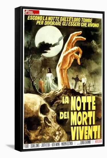 Night of the Living Dead, (aka La Notte Dei Morti Viventi), Italian Poster Art, 1968-null-Framed Stretched Canvas