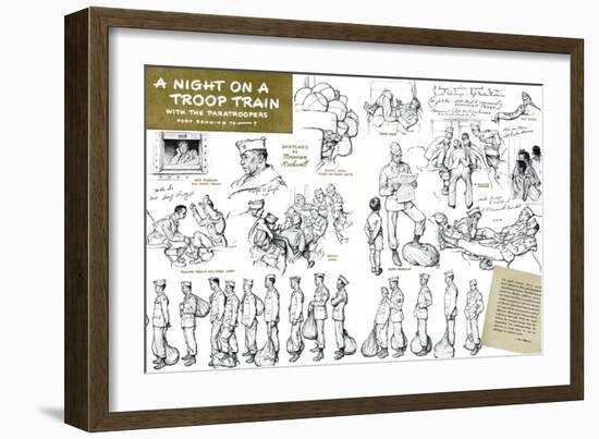 "Night on a troop train", May 8,1943-Norman Rockwell-Framed Giclee Print