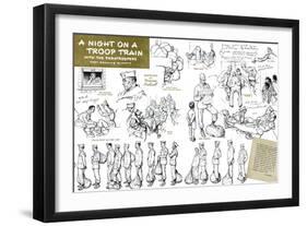 "Night on a troop train", May 8,1943-Norman Rockwell-Framed Giclee Print