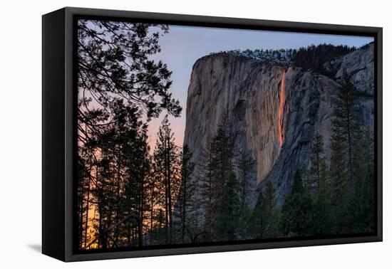 Night On Earth, Yosemite Firefall, Horsetail Falls, Yosemite National Park-Vincent James-Framed Stretched Canvas