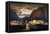 Night on the Hudson, 1864-Currier & Ives-Framed Stretched Canvas