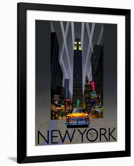 Night Out New York-Big Island Studios-Framed Art Print