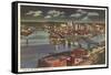 Night over the Point, Pittsburgh, Pennsylvania-null-Framed Stretched Canvas