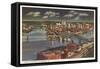 Night over the Point, Pittsburgh, Pennsylvania-null-Framed Stretched Canvas