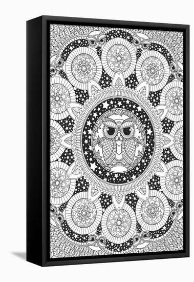 Night Owl Mandala-Hello Angel-Framed Stretched Canvas