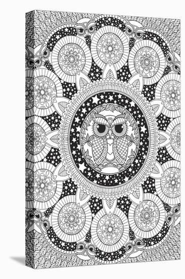 Night Owl Mandala-Hello Angel-Stretched Canvas