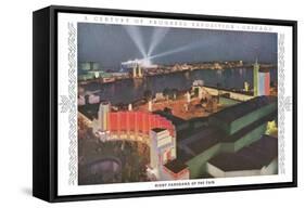 Night Panorama of Chicago World Fair-null-Framed Stretched Canvas