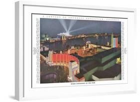 Night Panorama of Chicago World Fair-null-Framed Art Print