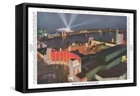 Night Panorama of Chicago World Fair-null-Framed Stretched Canvas