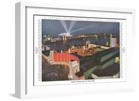 Night Panorama of Chicago World Fair-null-Framed Premium Giclee Print