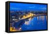 Night Panorama of Kiev-connect1-Framed Stretched Canvas