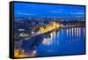 Night Panorama of Kiev-connect1-Framed Stretched Canvas