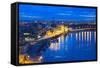 Night Panorama of Kiev-connect1-Framed Stretched Canvas
