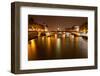 Night Panorama of Seine River in Paris-vvoevale-Framed Photographic Print