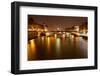 Night Panorama of Seine River in Paris-vvoevale-Framed Photographic Print