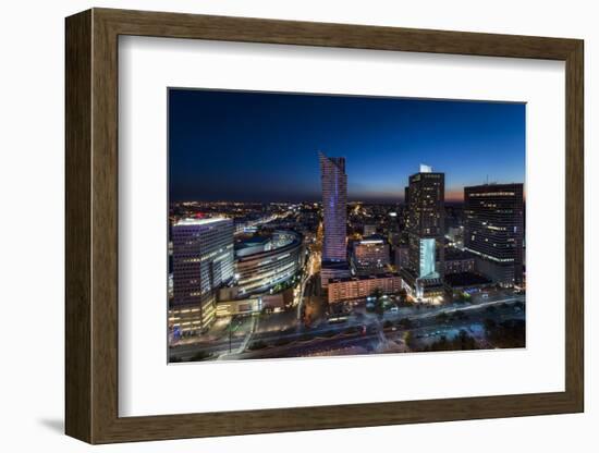 Night Panorama of Warsaw City Center-Jacek Kadaj-Framed Photographic Print