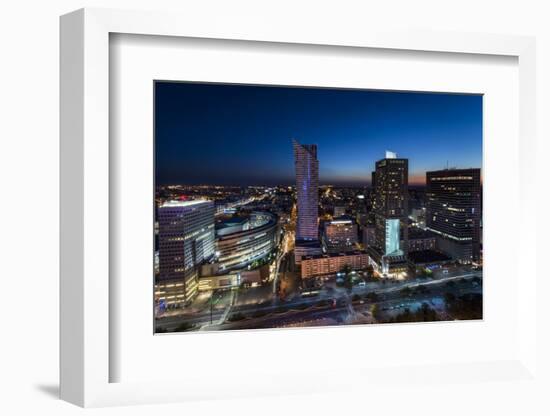 Night Panorama of Warsaw City Center-Jacek Kadaj-Framed Photographic Print