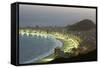 Night Panoramic View Of Rio De Janeiro-luiz rocha-Framed Stretched Canvas