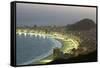 Night Panoramic View Of Rio De Janeiro-luiz rocha-Framed Stretched Canvas