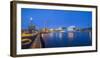 Night panoramic view of the Oslo Opera House, frozen bay and new business quarter, Oslo, Norway, Sc-Mykola Iegorov-Framed Photographic Print