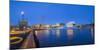 Night panoramic view of the Oslo Opera House, frozen bay and new business quarter, Oslo, Norway, Sc-Mykola Iegorov-Mounted Photographic Print