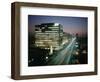 Night Photo of Car Light Trails and Traffic on Wiltshire Boulevard, Los Angeles, Califronia, 1959-Ralph Crane-Framed Photographic Print