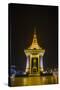 Night Photograph of the Statue of Norodom Sihanouk, Phnom Penh, Cambodia, Indochina-Michael Nolan-Stretched Canvas