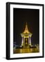 Night Photograph of the Statue of Norodom Sihanouk, Phnom Penh, Cambodia, Indochina-Michael Nolan-Framed Photographic Print