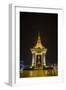 Night Photograph of the Statue of Norodom Sihanouk, Phnom Penh, Cambodia, Indochina-Michael Nolan-Framed Photographic Print